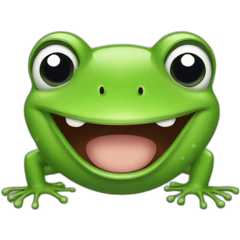 frog with laugh emoji