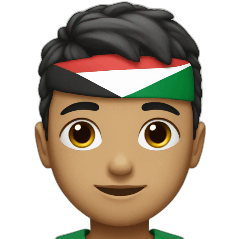 A little boy with Palestine flag emoji