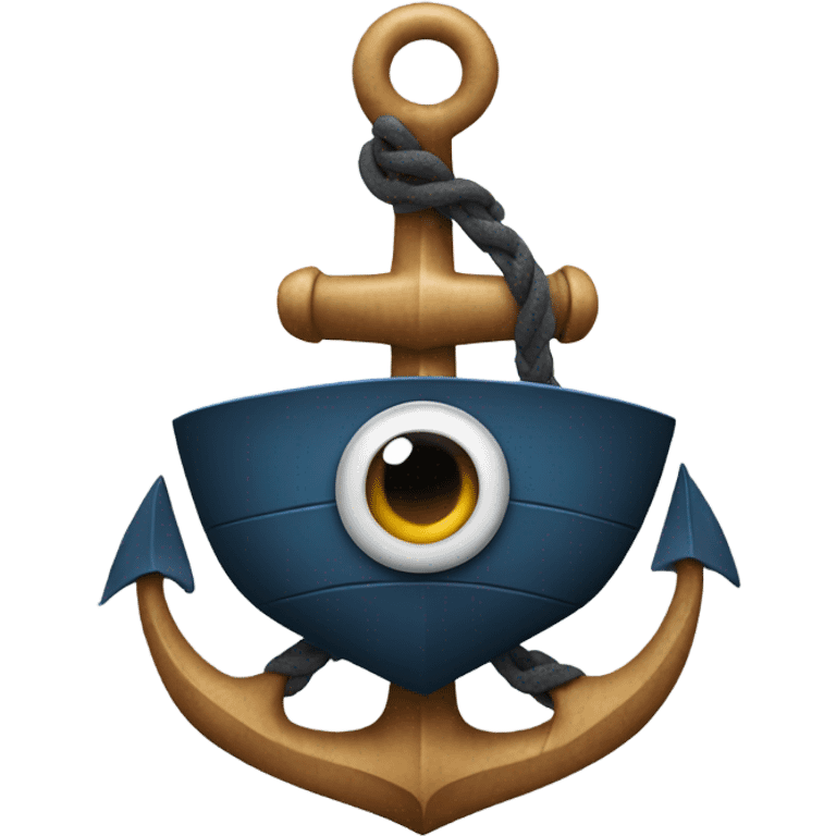 boat anchor with eyes, arms, and legs  emoji