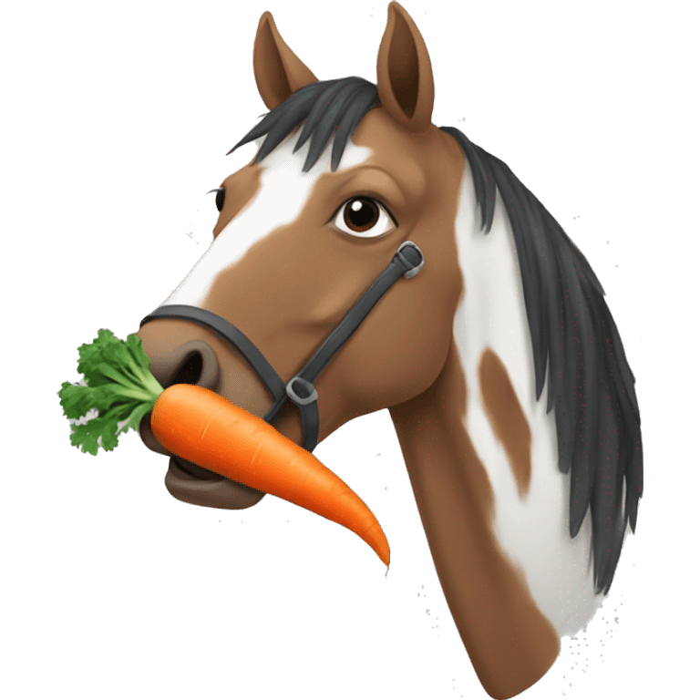 Horse eating carrot emoji