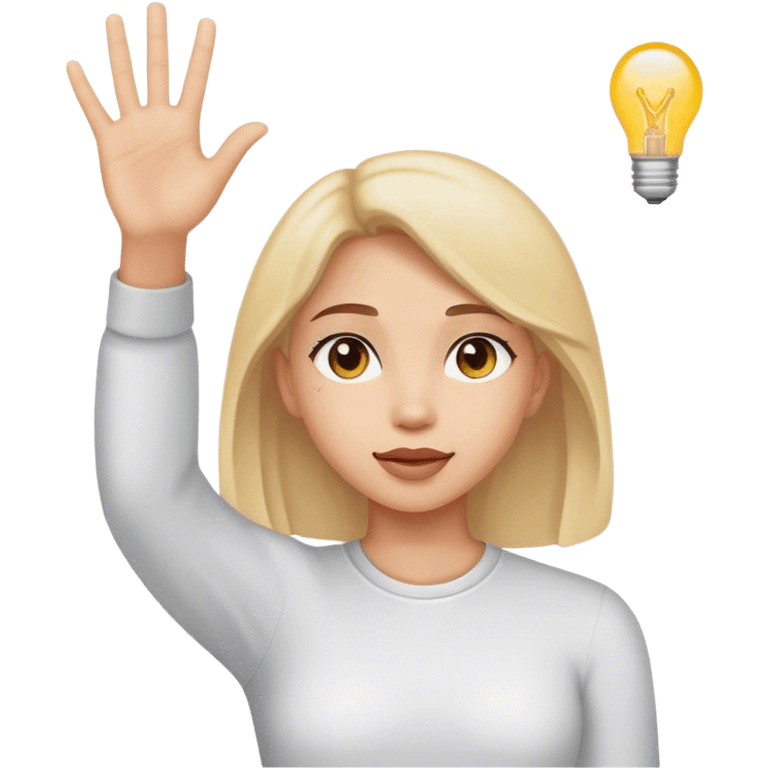 girl, hand up emoji