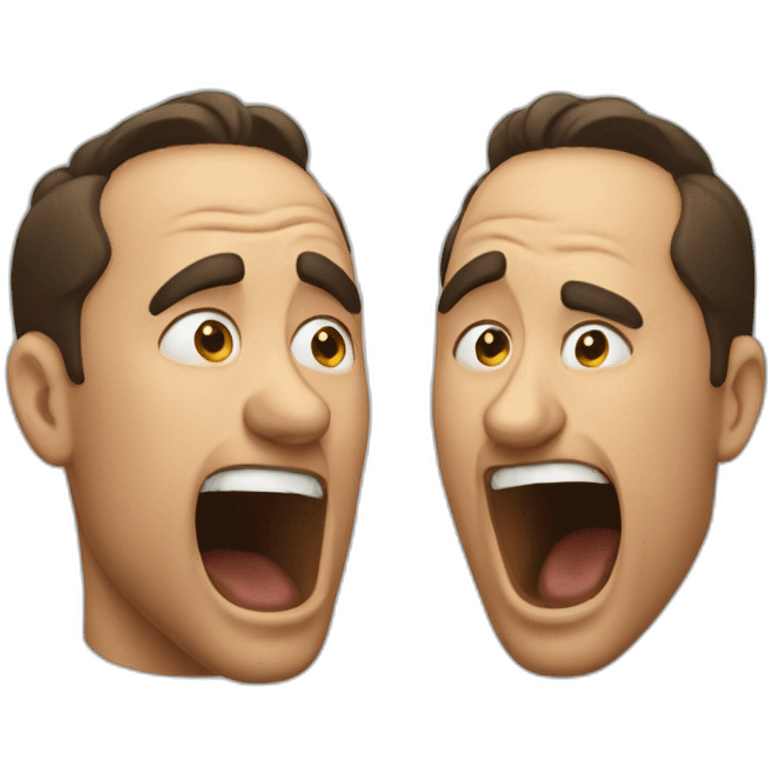 man yelling to a man emoji