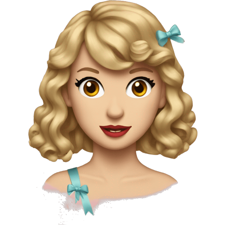 Taylor swift with a bow emoji