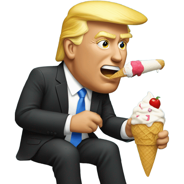 Trump eating ice cream emoji