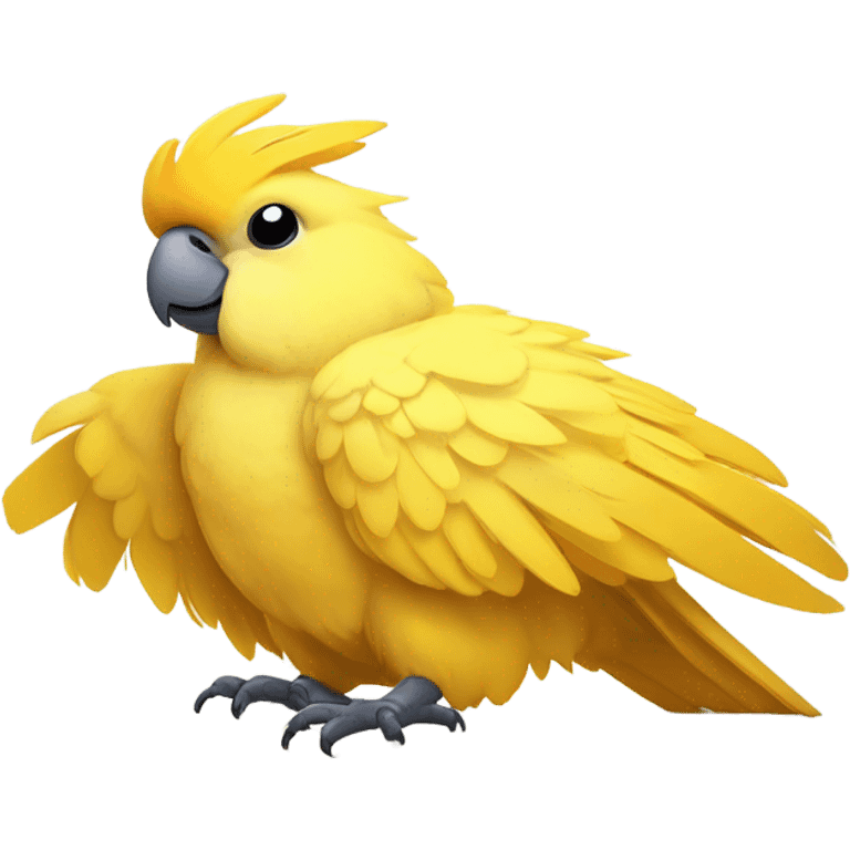 Golden cockatoo in bed  emoji