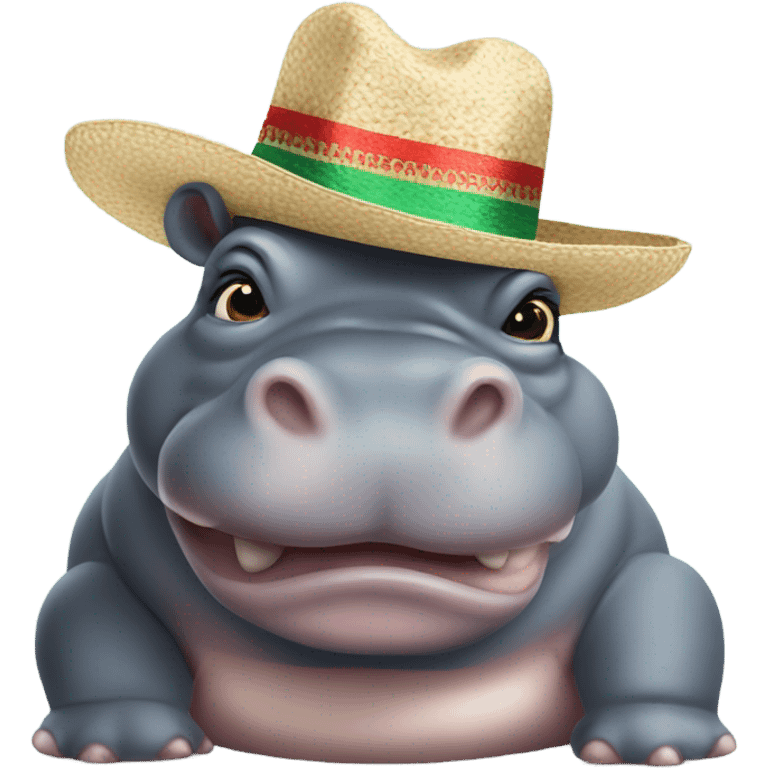 Hippopotamus with an Mexico hat  emoji