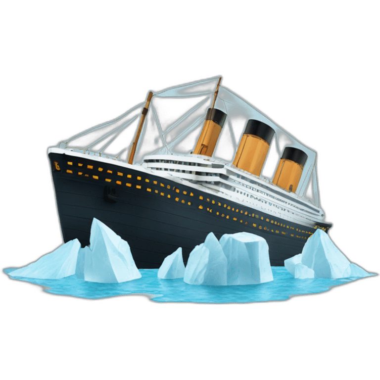 titanic sinking with iceberg emoji