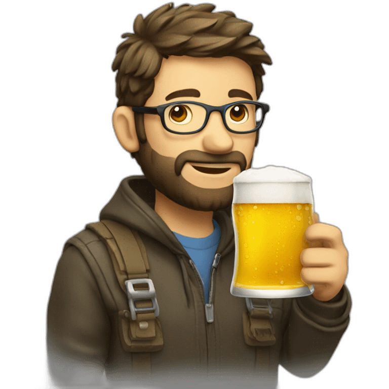 programmer drinking beer emoji