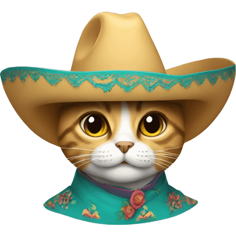 cat wearing a mariachi hat emoji