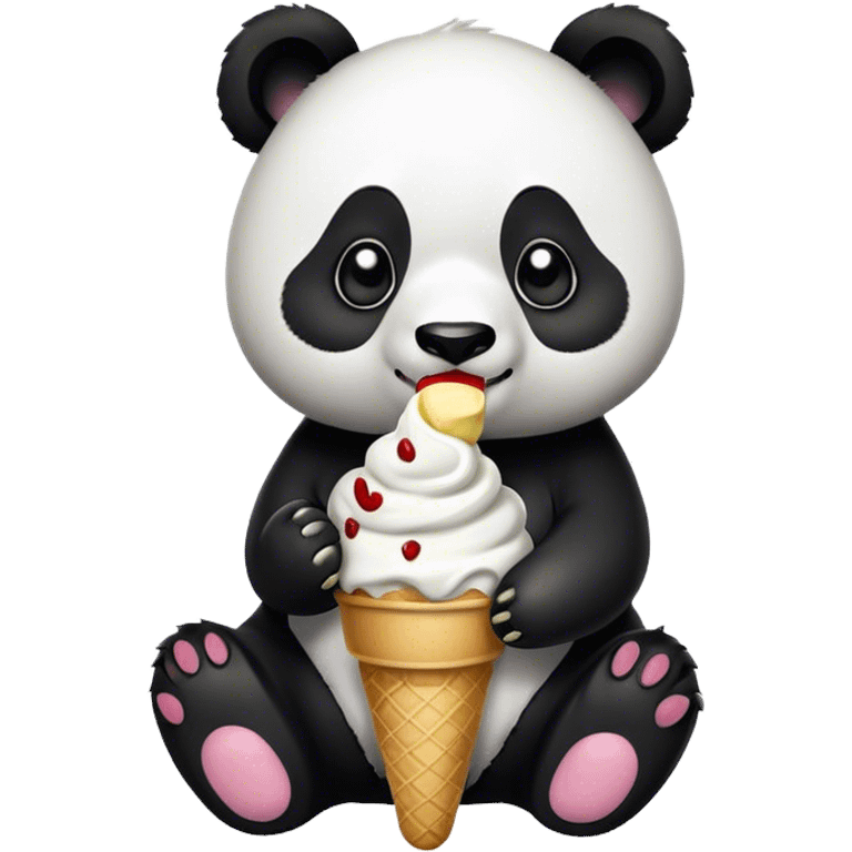 Panda eating ice cream emoji