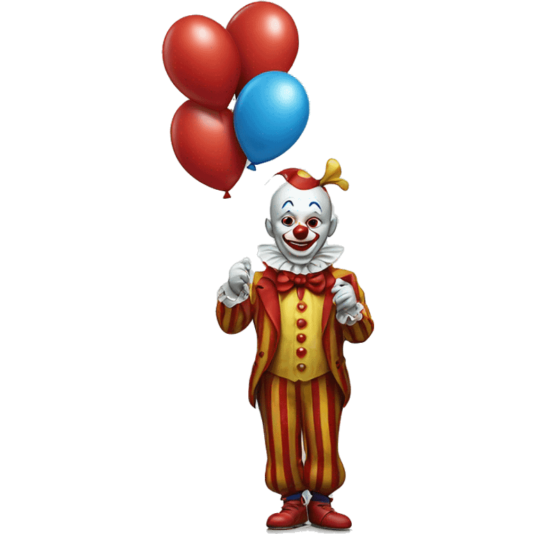 Clown holding red balloon emoji