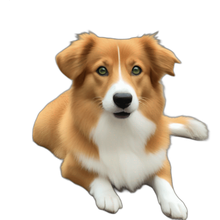 Cute Duck tolling retriever corgi mix green eyes emoji