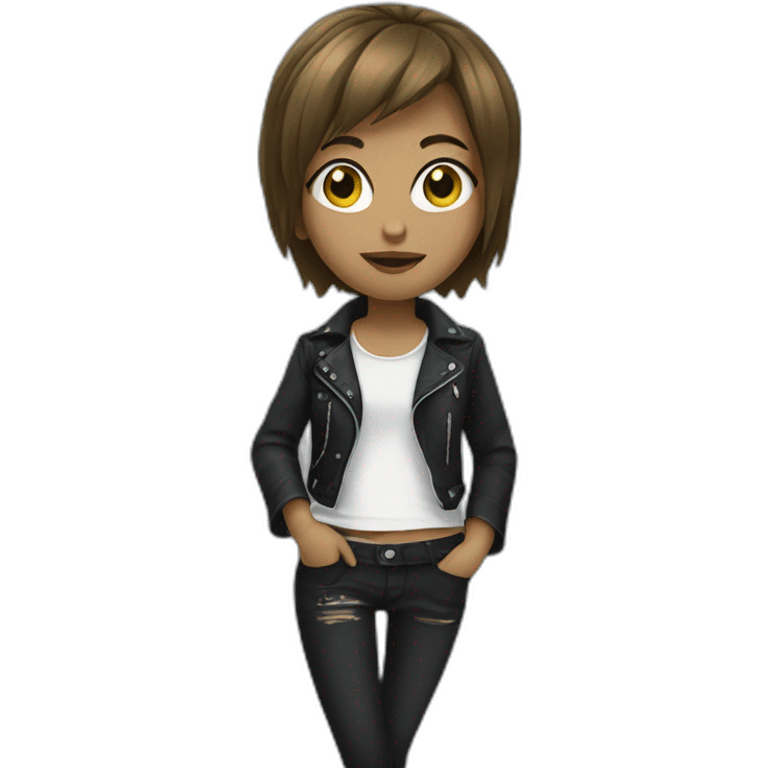 Rocker with short hair Young Girl emoji