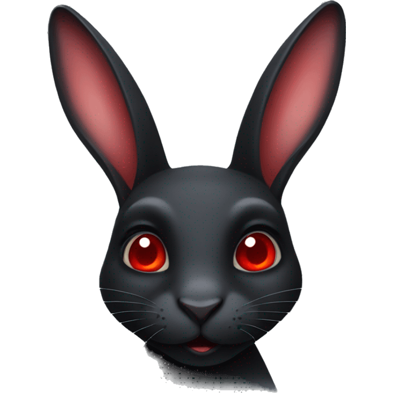 Black Rabbit with red eyes emoji