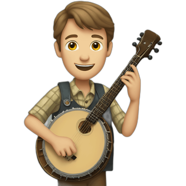 young pete seeger playing a banjo emoji