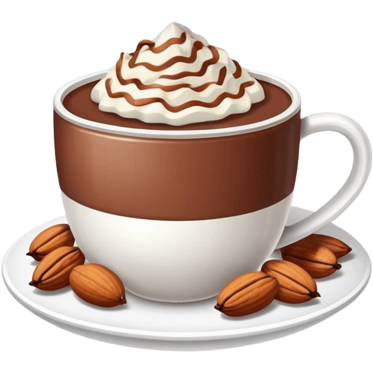 Cup of chocolate with nuts emoji