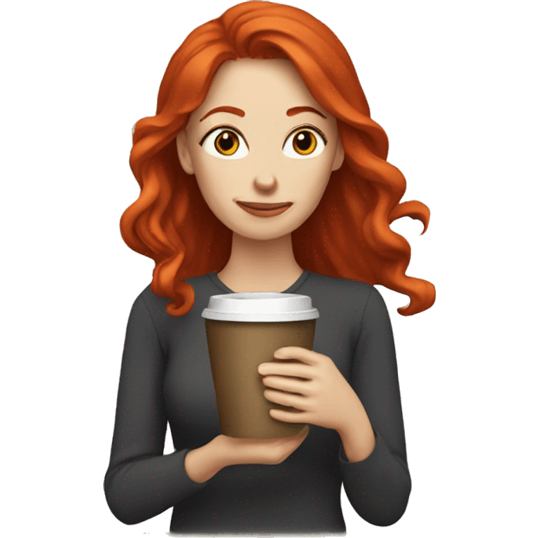 Red head drinking coffee emoji