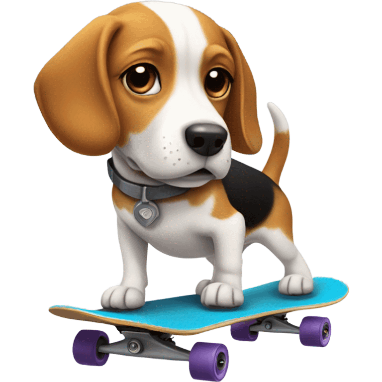 Beagle skating emoji