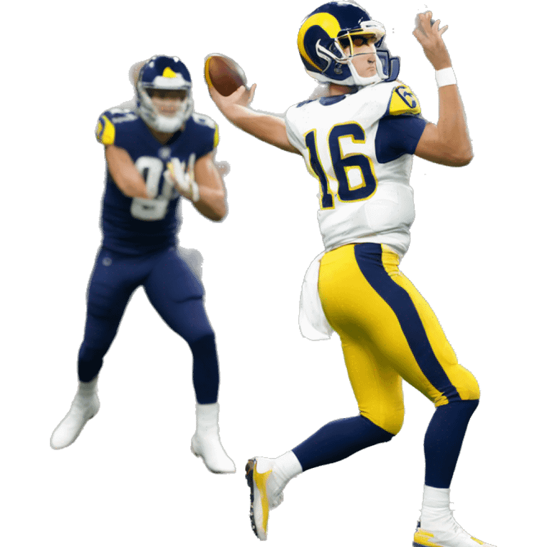 Jared Goff throwing touchdown  emoji