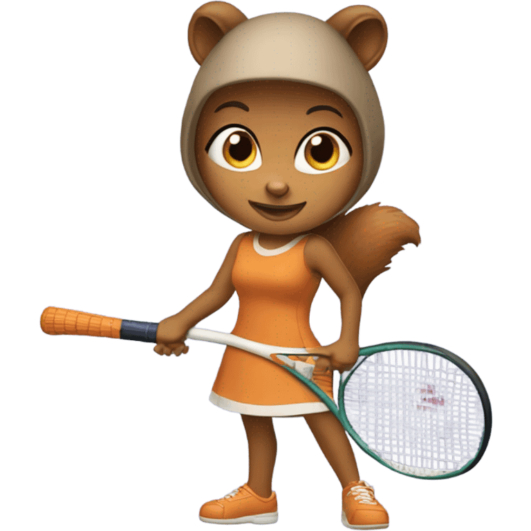 girl squirrel playing tennis emoji