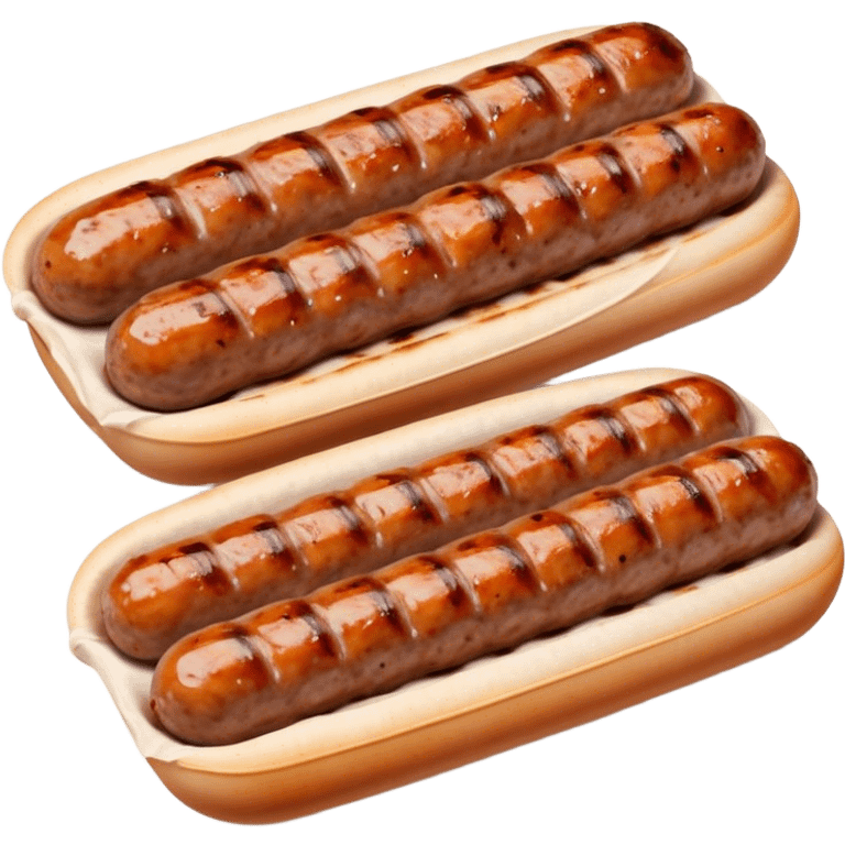 Cinematic Realistic Cevapi Dish Emoji, depicted as small, grilled minced meat sausages with a charred exterior rendered with lifelike textures and warm, savory lighting. emoji