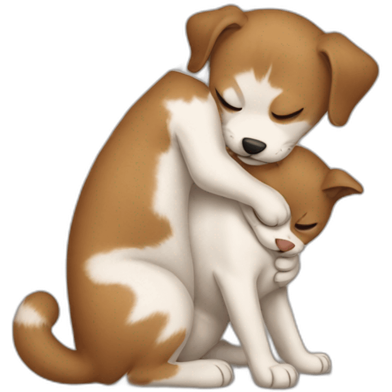 cat-hug-dog emoji