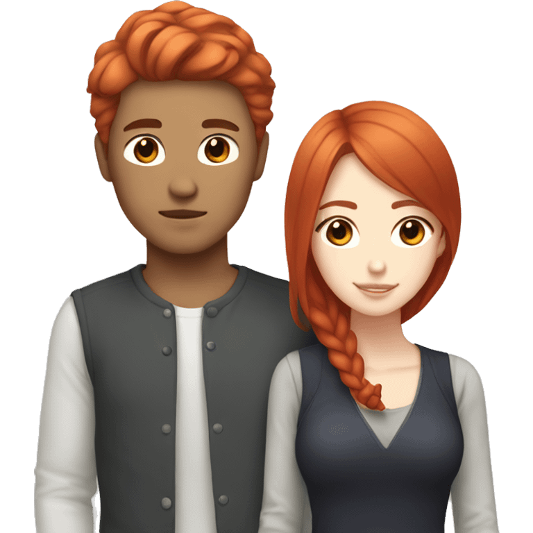 Korean male dating white girl with red hair emoji