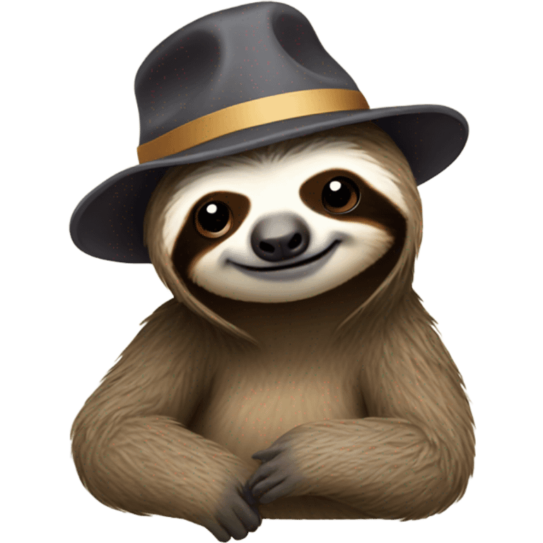 Sloth in a hat emoji