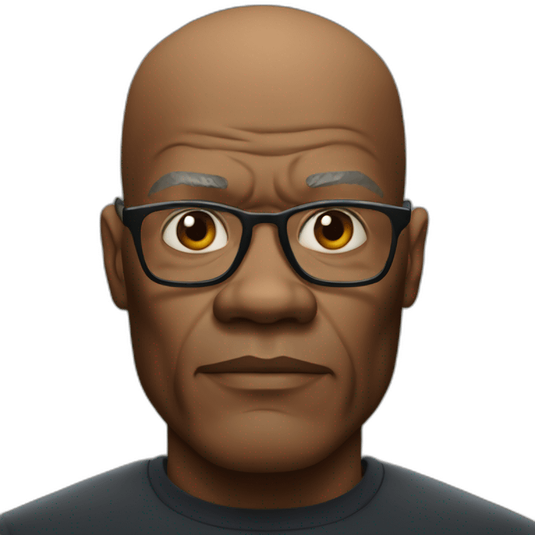 bald samuel l jackson serious emoji