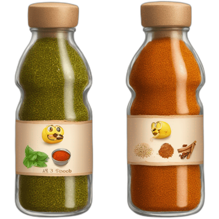 3 glasses bottle with kebap spices  emoji