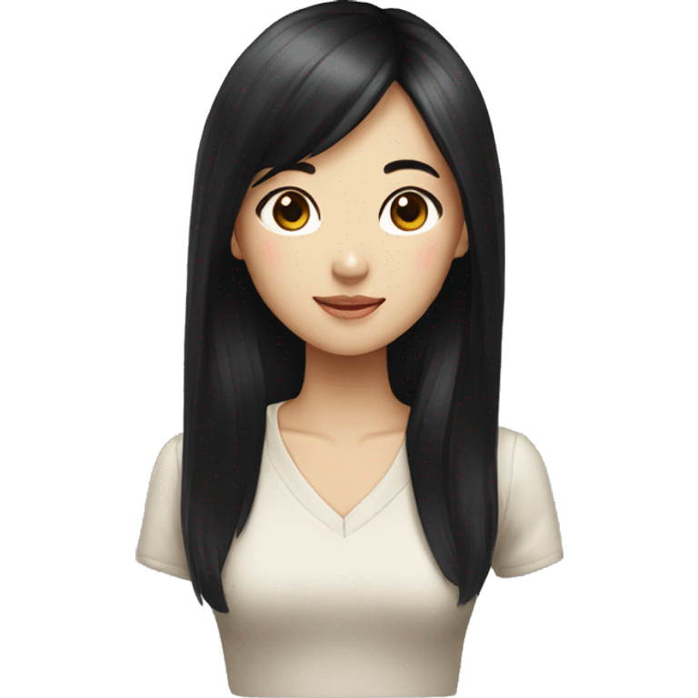 asian girl long black hair emoji