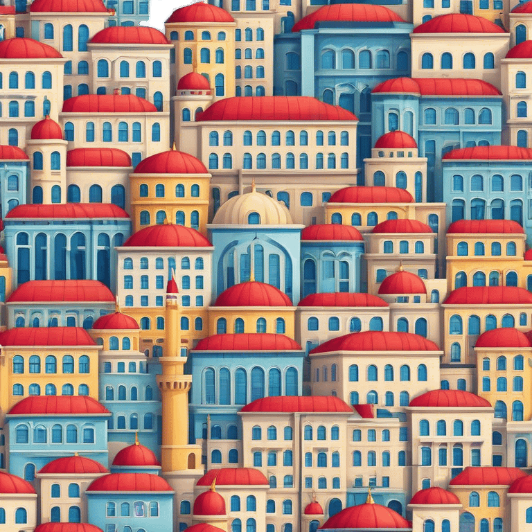 Cinematic Realistic Istanbul Pop Culture Emoji, depicted with a vibrant portrayal of the bustling cityscape rendered with lively textures and energetic, urban lighting. emoji