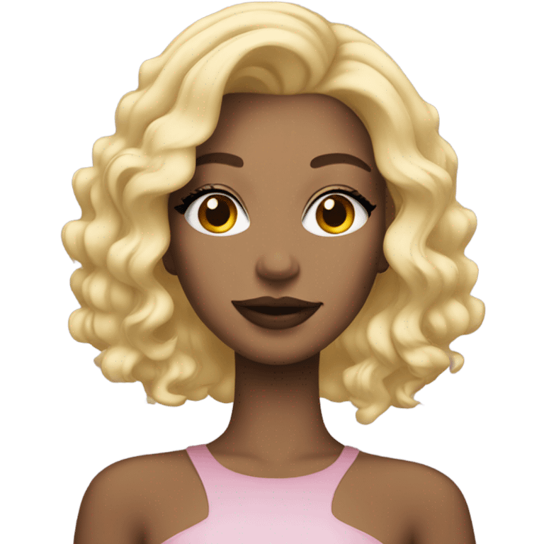 blonde girl with makeup emoji