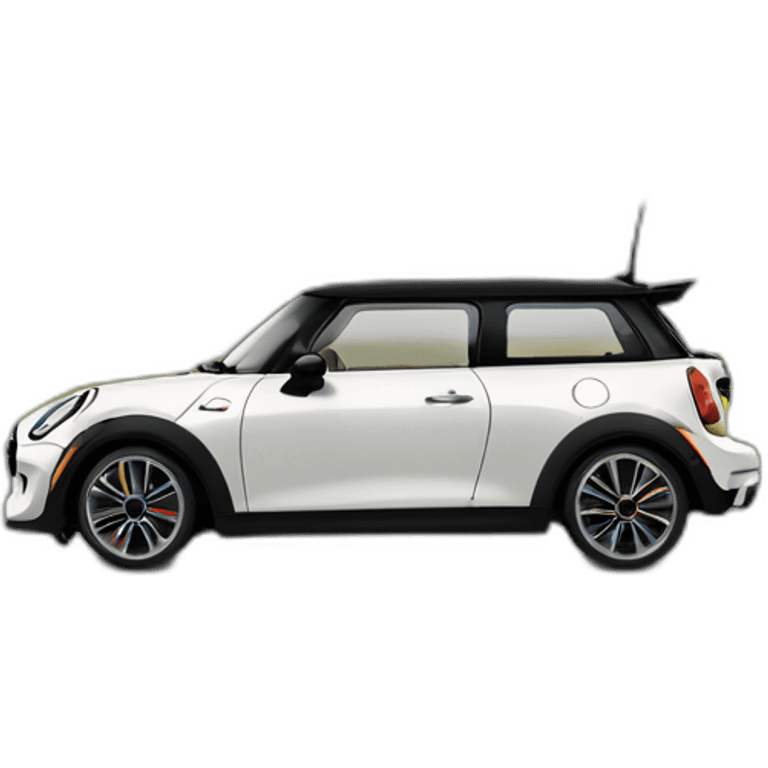 Mini Cooper s f56 noire avec le toit blanc emoji