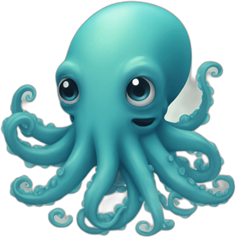 cute blue kraken  emoji