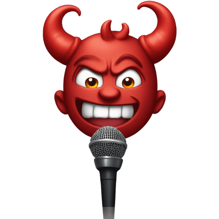 Devil doing mic drop emoji