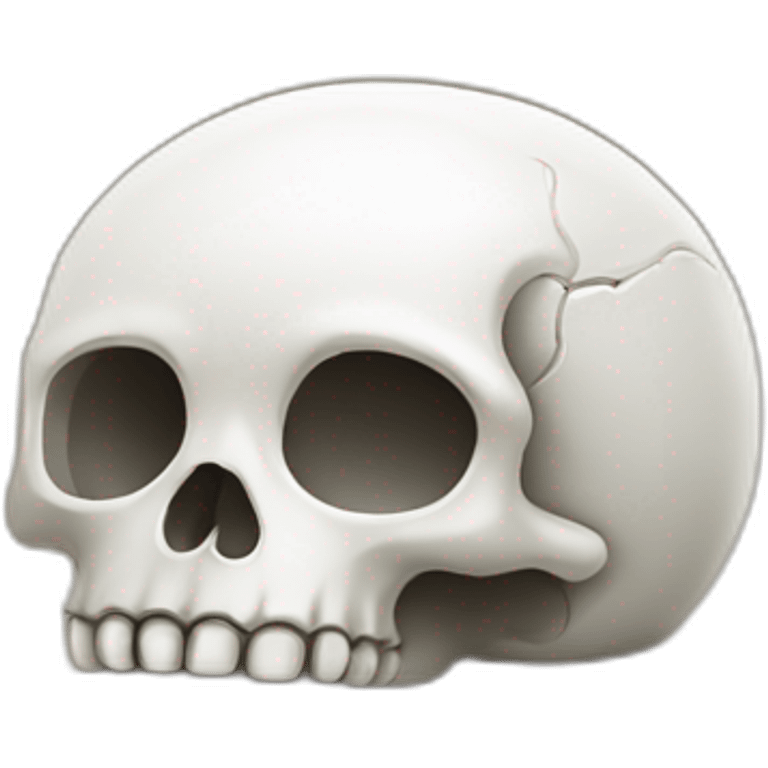 White skull rolling on the floor emoji