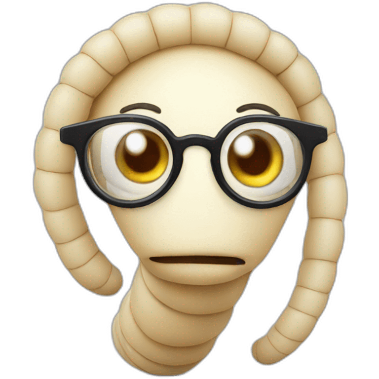 worm with glasses emoji