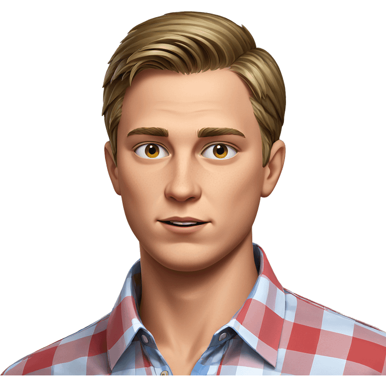 young man in plaid shirt emoji