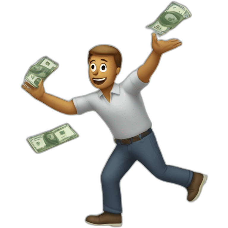 men throwing money away emoji