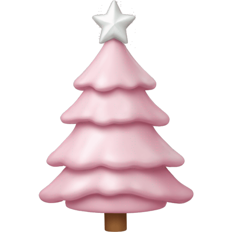 light pink christmas tree with white bows as ornamenta emoji