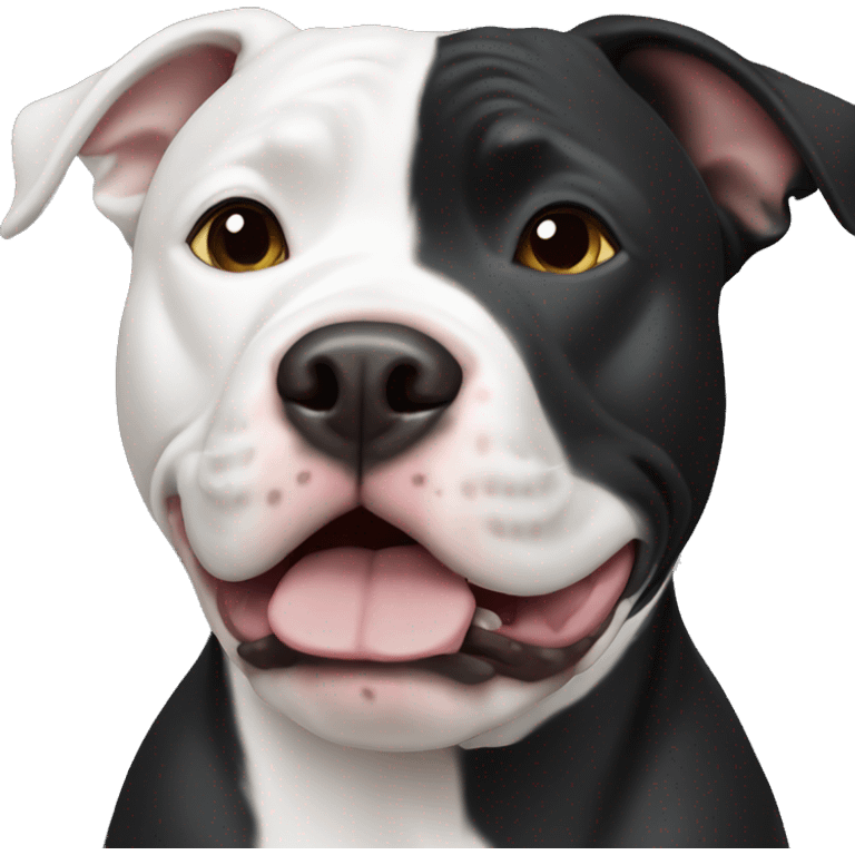 Black with white pit bull terrier dog emoji