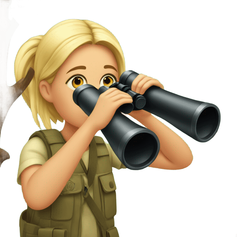 Girl bird watching emoji