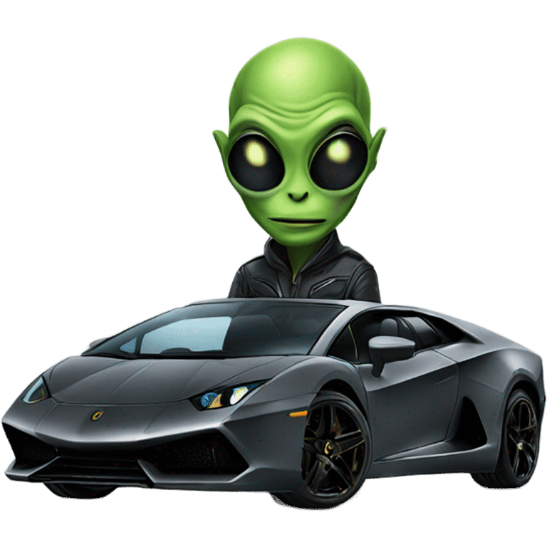 Alien on a lambo emoji