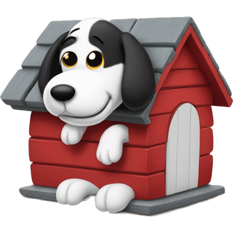 Snoopy lying on his doghouse emoji