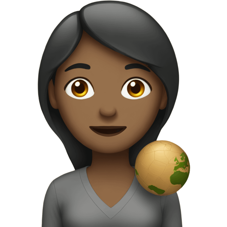 Woman with earthball emoji