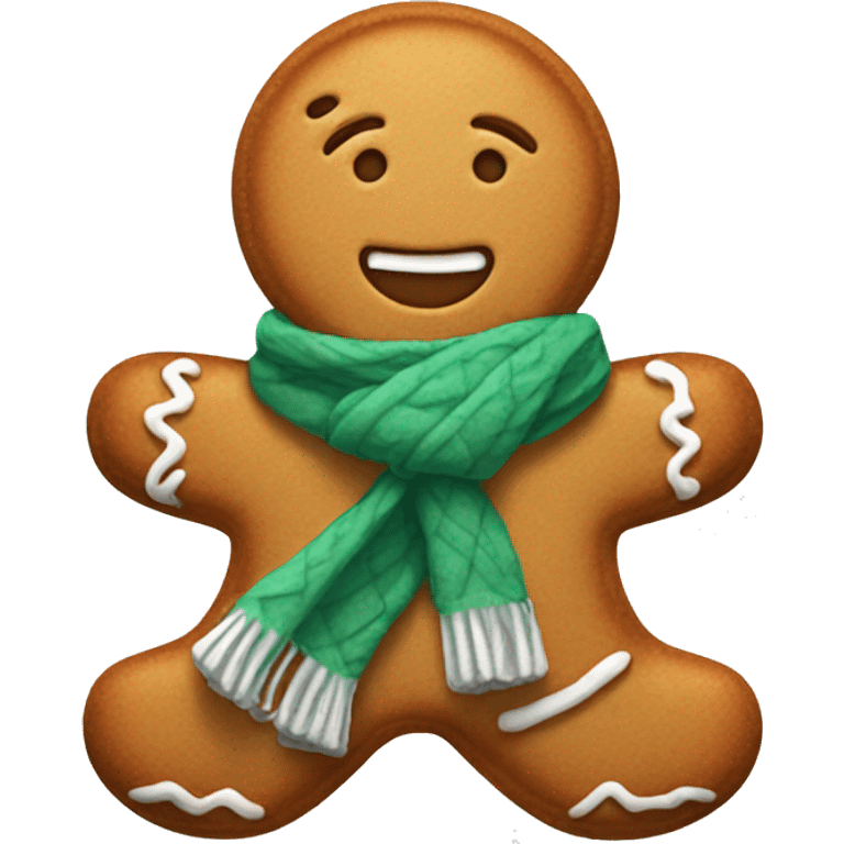 Gingerbread cookie with scarf emoji