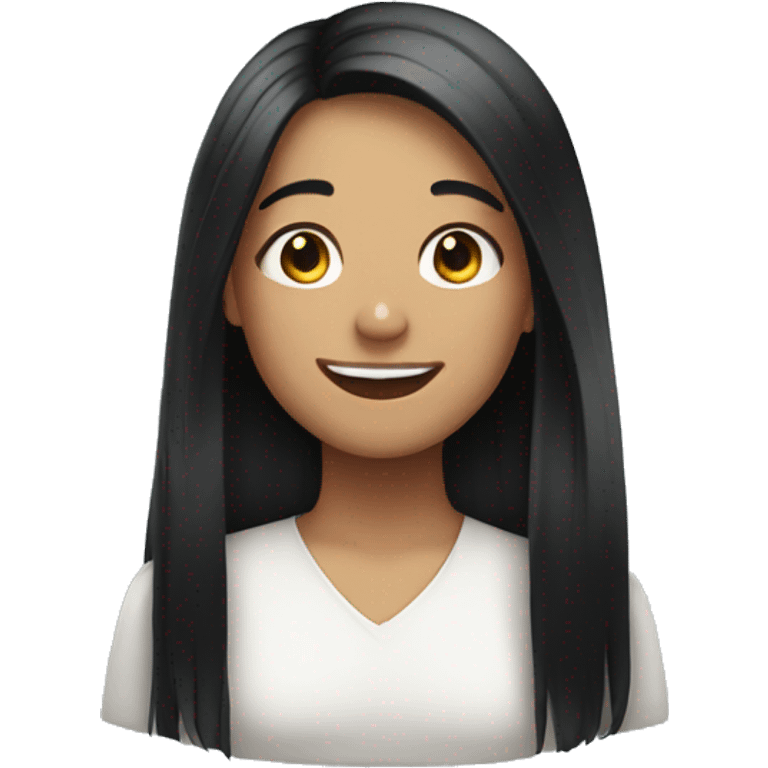 smiling girl with long black hair emoji