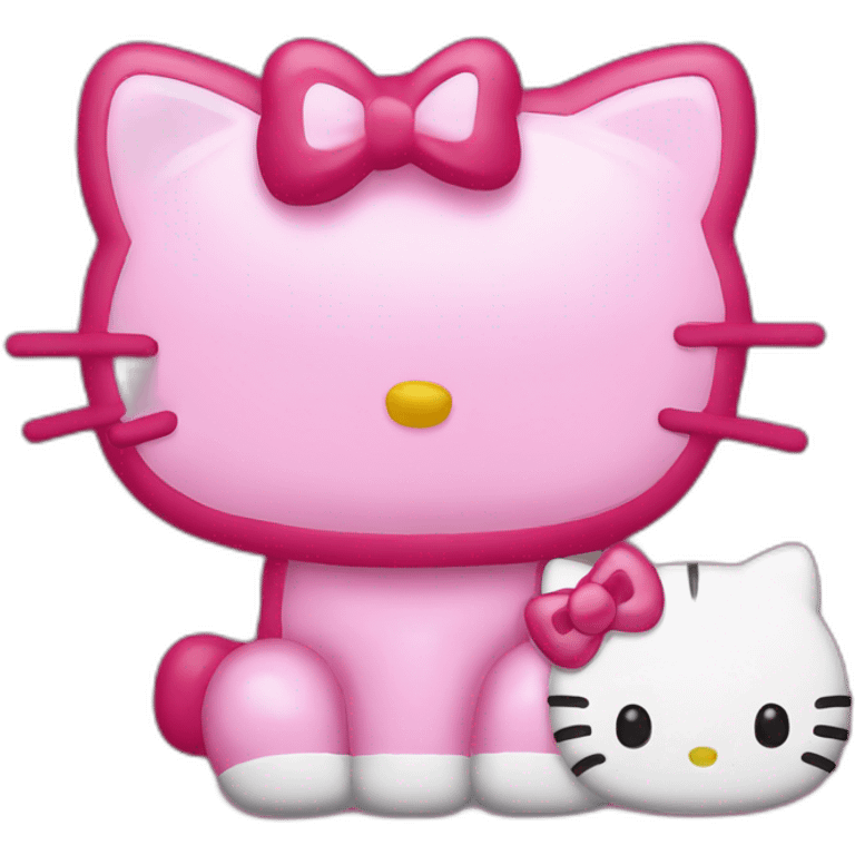 hello kitty bebendo café emoji