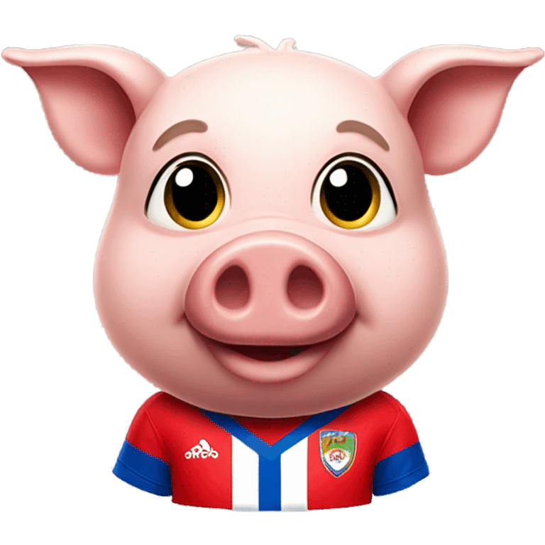 pig with Costa Rica jersey soccer’s team emoji